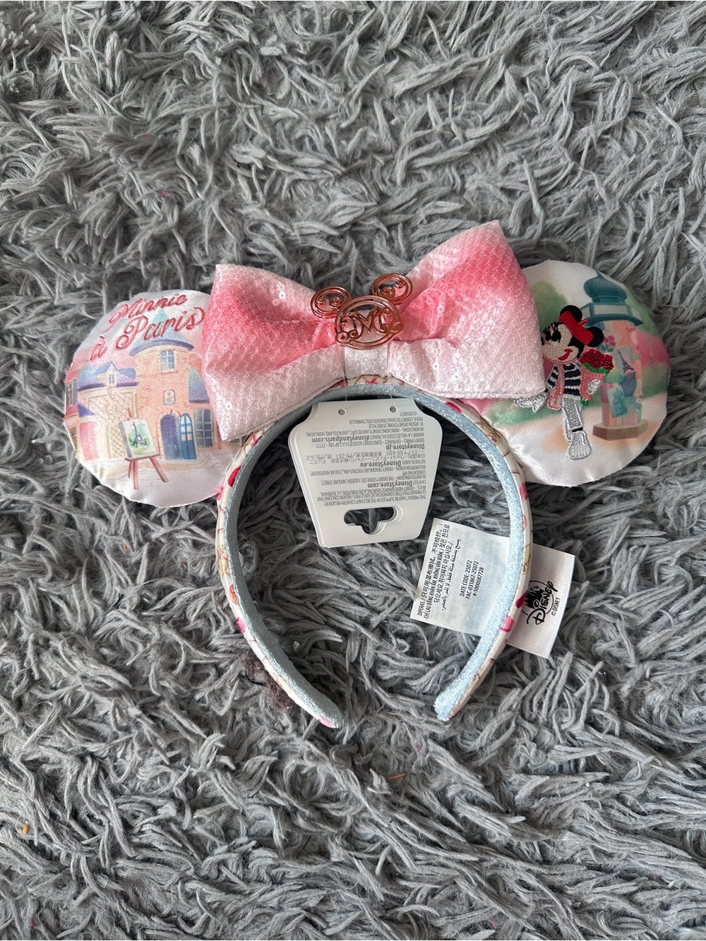 Disney Minnie Mouse Pink Sequin Bow Ear Headband